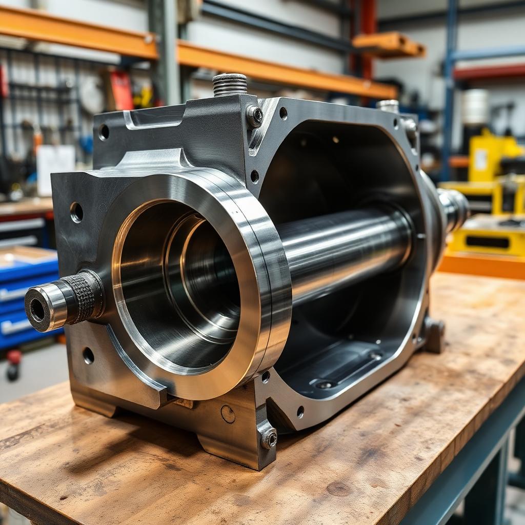 Large industrial mould tool on a workbench